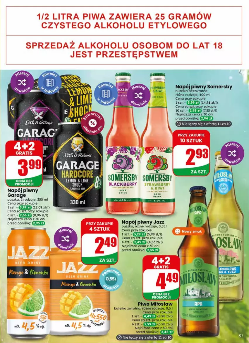 Gazetka promocyjna Dino - Gazetka 23 / 2026 - ważna 03.06 do 09.06.2026 - strona 51 - produkty: Gra, Kiwi, Napój, Piwa, Somersby