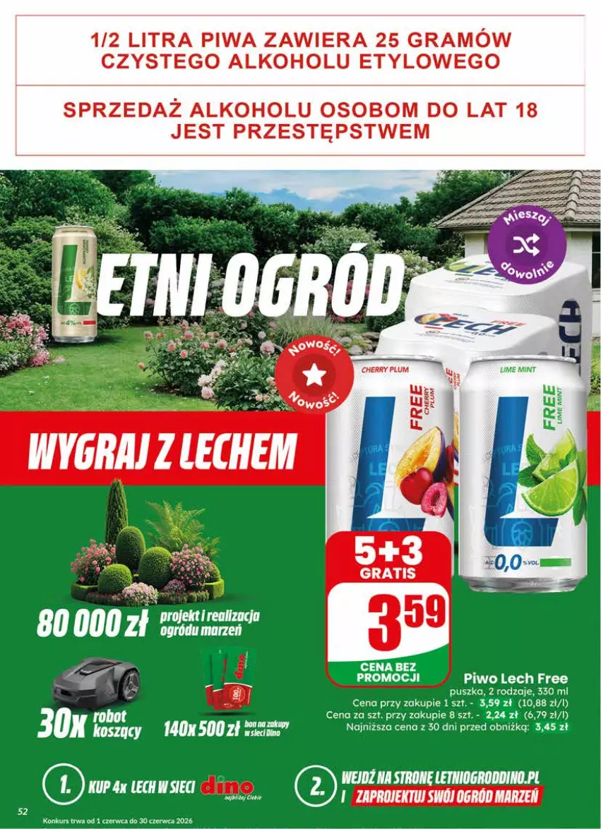 Gazetka promocyjna Dino - Gazetka 23 / 2026 - ważna 03.06 do 09.06.2026 - strona 52 - produkty: Gra, Kosz, Piwa, Piwo