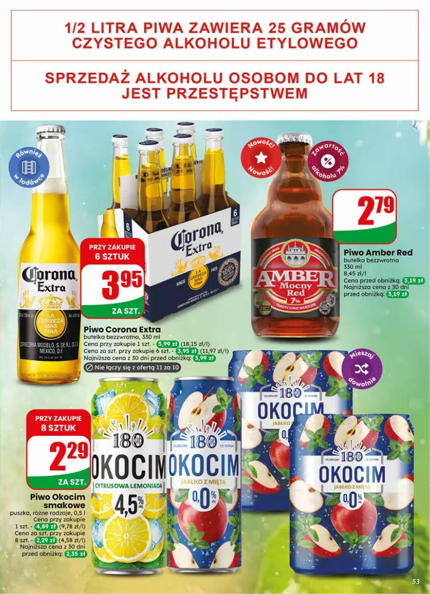 Gazetka promocyjna Dino - Gazetka 23 / 2026 - ważna 03.06 do 09.06.2026 - strona 53 - produkty: Corona Extra, Gra, Koc, Lemoniada, Okocim, Piwa, Piwo