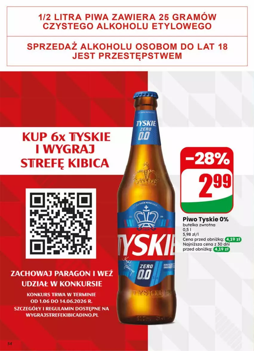 Gazetka promocyjna Dino - Gazetka 23 / 2026 - ważna 03.06 do 09.06.2026 - strona 54 - produkty: Piwo, Tyskie