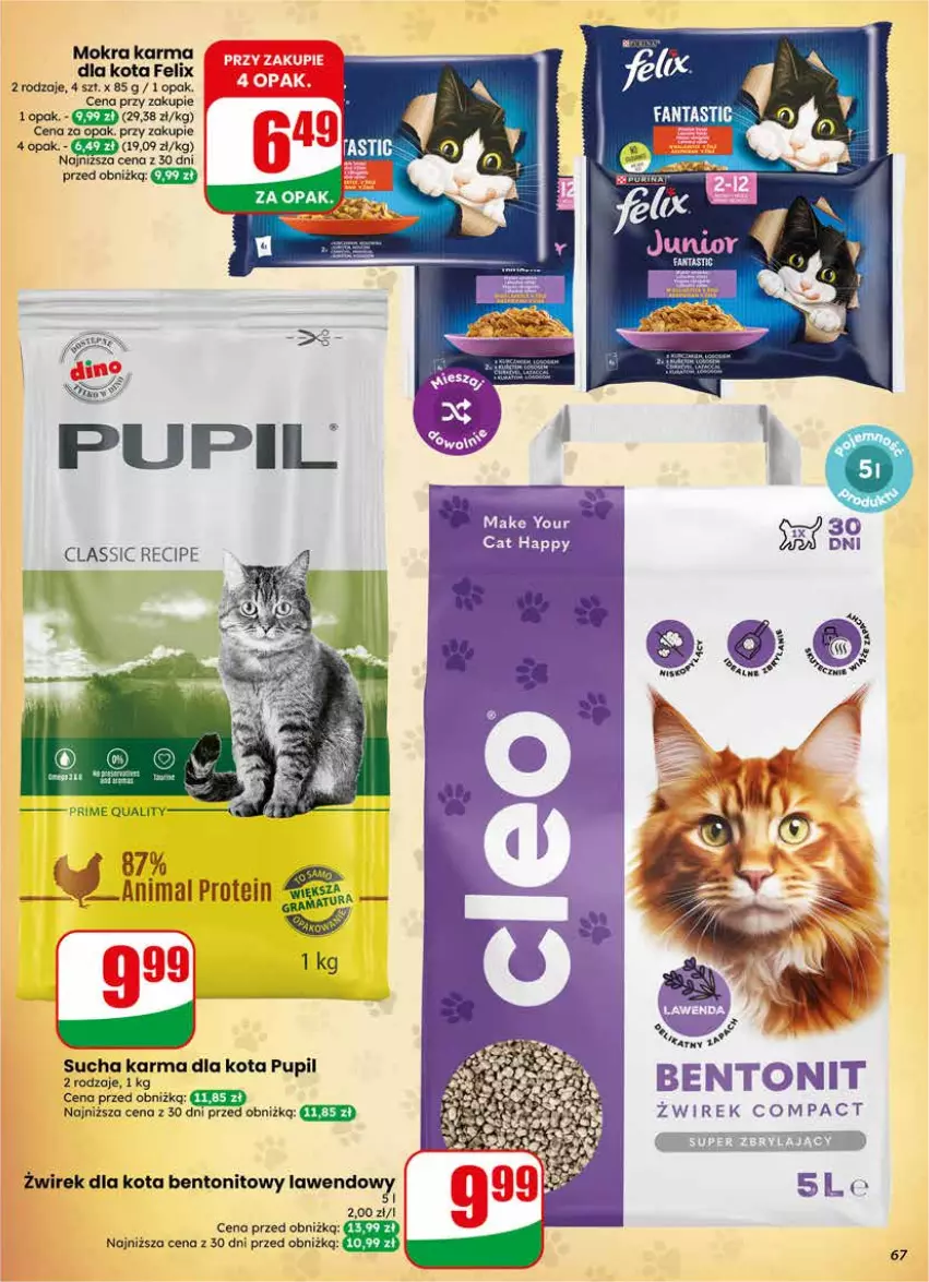 Gazetka promocyjna Dino - Gazetka 23 / 2026 - ważna 03.06 do 09.06.2026 - strona 67 - produkty: Fa, Fanta, Felix, Mokra karma, Sucha karma