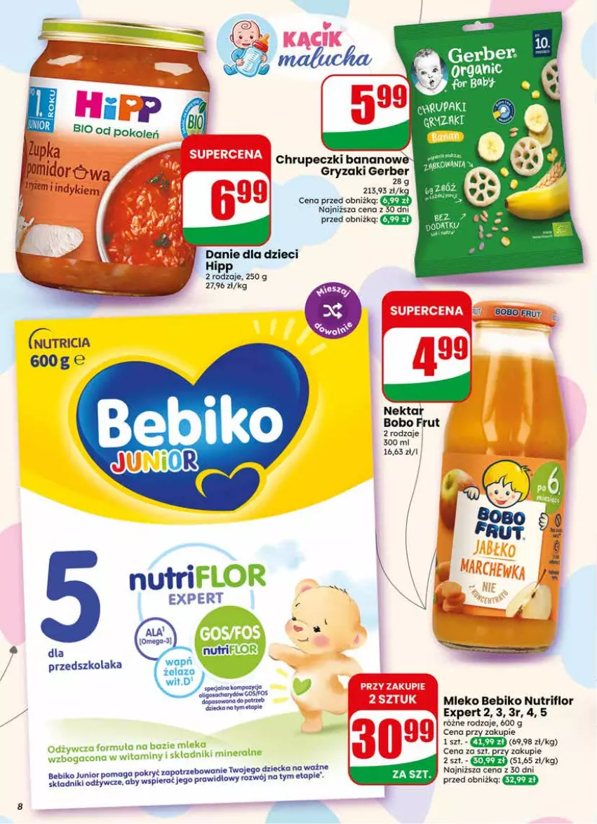 Gazetka promocyjna Dino - Gazetka 23 / 2026 - ważna 03.06 do 09.06.2026 - strona 8 - produkty: Bebiko, Danie dla dzieci, Dzieci, Gerber, Gry, HiPP, Mleko, Nektar
