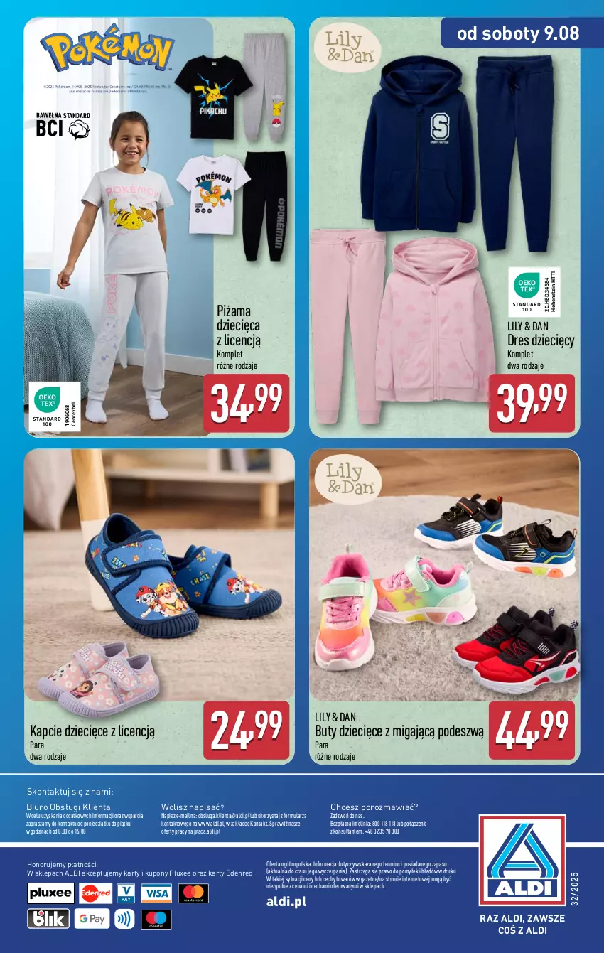 Gazetka promocyjna Aldi - Artykuły przemysłowe i tekstylia - ważna 06.08 do 09.08.2025 - strona 14 - produkty: Biuro, Buty, Dres, Dzieci, Kapcie, O nas, Piżama, Por