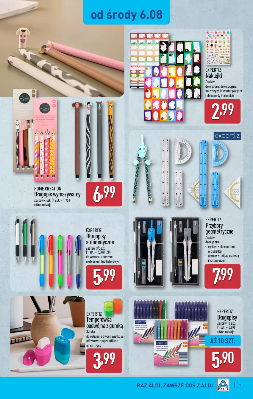 Gazetka promocyjna Aldi - Artykuły przemysłowe i tekstylia - ważna 06.08 do 09.08.2025 - strona 7 - produkty: Długopis, Klej, Pojemnik, Tusz