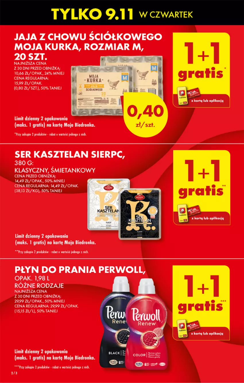 Gazetka promocyjna Biedronka - Od czwartku - ważna 09.11 do 15.11.2023 - strona 2 - produkty: Gra, Jaja, Kasztelan, Perwoll, Płyn do prania, Ser, Ser Kasztelan