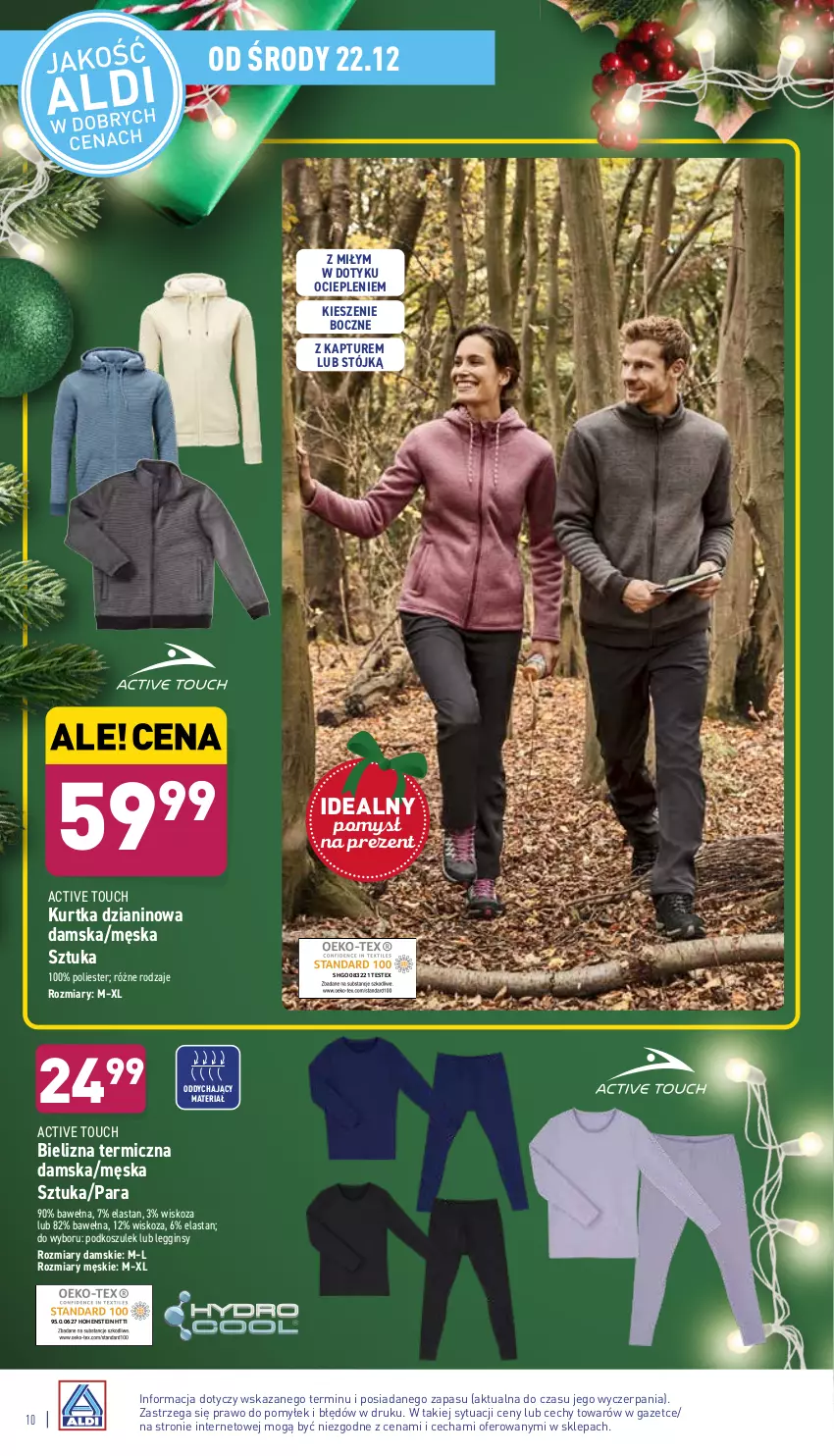 Gazetka promocyjna Aldi - Katalog Moda i Dom - ważna 22.12 do 31.12.2021 - strona 10 - produkty: Bielizna, Gin, Kosz, Kurtka, Legginsy, Podkoszulek, Wełna