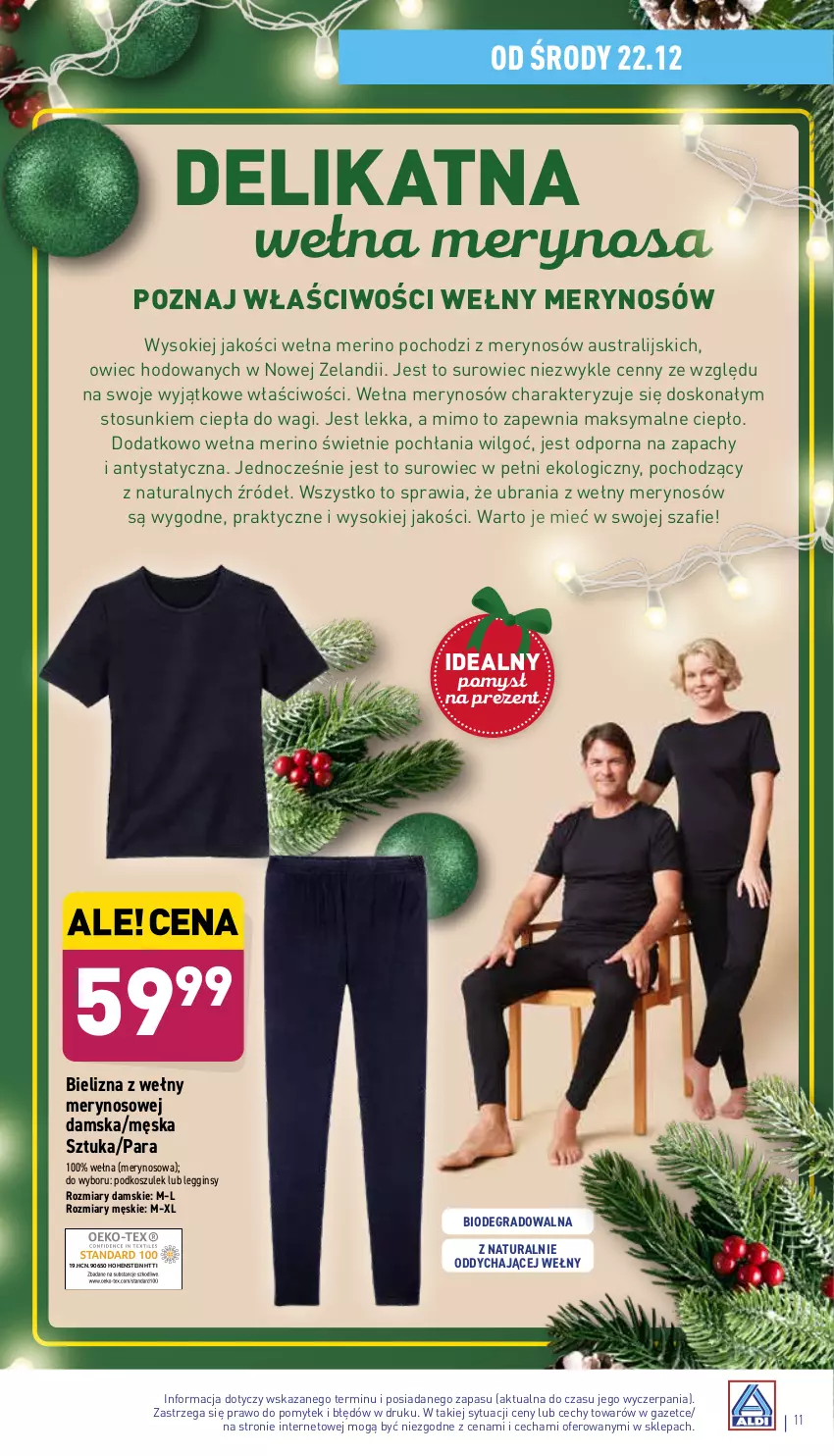 Gazetka promocyjna Aldi - Katalog Moda i Dom - ważna 22.12 do 31.12.2021 - strona 11 - produkty: Bielizna, Gin, Gra, Kosz, Legginsy, LG, Podkoszulek, Por, Sok, Ubrania, Wagi, Wełna