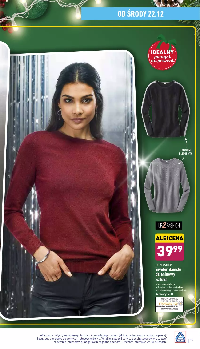 Gazetka promocyjna Aldi - Katalog Moda i Dom - ważna 22.12 do 31.12.2021 - strona 15 - produkty: Fa, Sweter