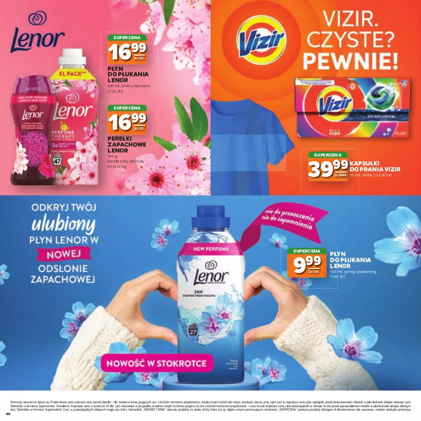 Gazetka promocyjna Stokrotka - Katalog Urodzinowy! - ważna 10.09 do 23.09.2026 - strona 40 - produkty: Kapsułki do prania, Lenor, Mięso, Owoce, Perełki zapachowe, Płyn do płukania, Vizir, Warzywa