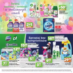 Gazetka promocyjna Stokrotka - Katalog Urodzinowy! - Gazetka - ważna od 23.09 do 23.09.2026 - strona 39 - produkty: Domestos, Warzywa, Gra, Cif, Coccolino, Air Wick, Proszek do prania, Karp, Cillit Bang, Skarpetki, Kostka do wc, Calgon, Owoce, Flora, Mięso, LG