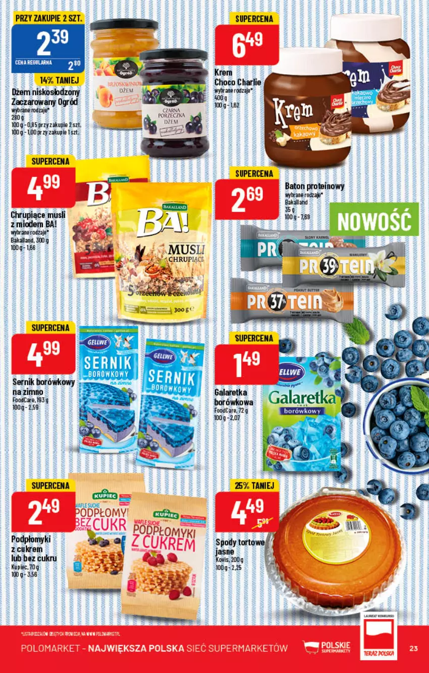 Gazetka promocyjna PoloMarket - Gazetka pomocyjna - ważna 08.06 do 14.06.2022 - strona 23 - produkty: Ba!, Bakalland, Baton, Dżem, Gala, Galaretka, Kupiec, Mus, Ogród, Piec, Por, Ser