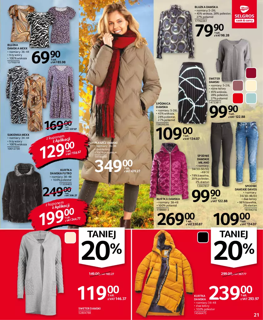 Gazetka promocyjna Selgros - Oferta przemysłowa - ważna 10.11 do 24.11.2021 - strona 21 - produkty: Kurtka, Mexx, Płaszcz, Spódnica, Spodnie, Sukienka, Sweter, Wełna