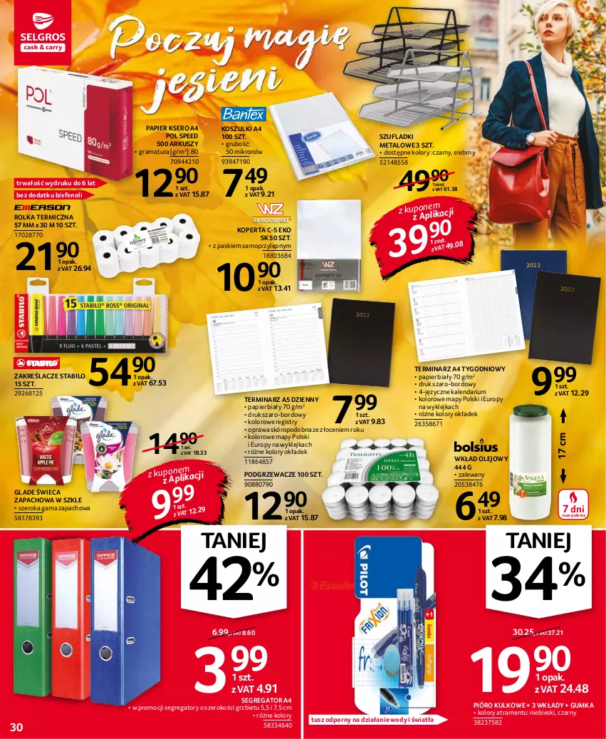 Gazetka promocyjna Selgros - Oferta przemysłowa - ważna 10.11 do 24.11.2021 - strona 30 - produkty: Gra, Klej, Kosz, Mop, Olej, Papier, Podgrzewacze, Por, Rama, Ser, Tusz, Wkład olejowy