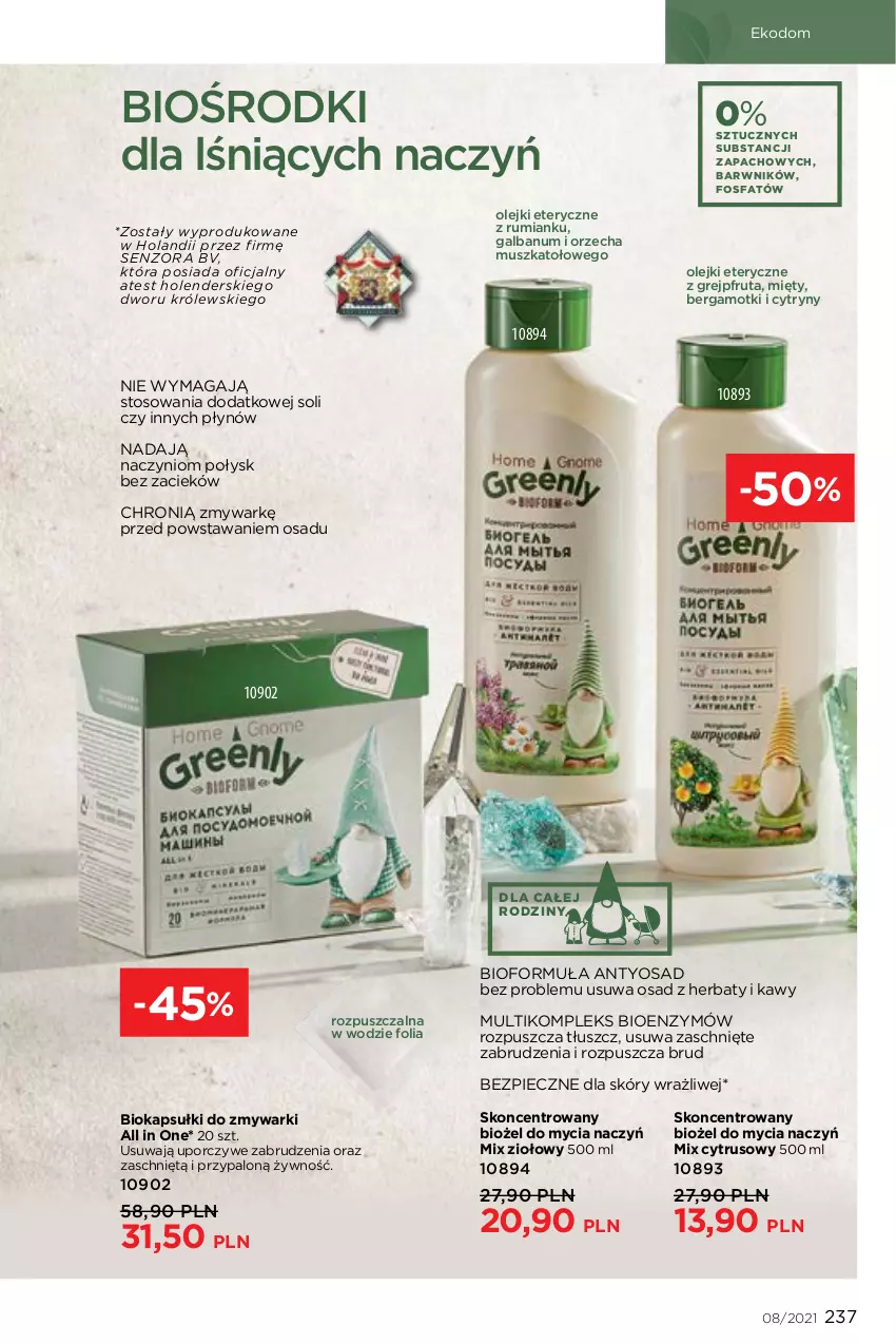 Gazetka promocyjna Faberlic - Gazetka - ważna 24.05 do 13.06.2021 - strona 237 - produkty: Biokap, Cytryny, Do mycia naczyń, Fa, Grejpfrut, Królewski, Mus, Okap, Olej, Piec, Por, Rum, Zmywarki