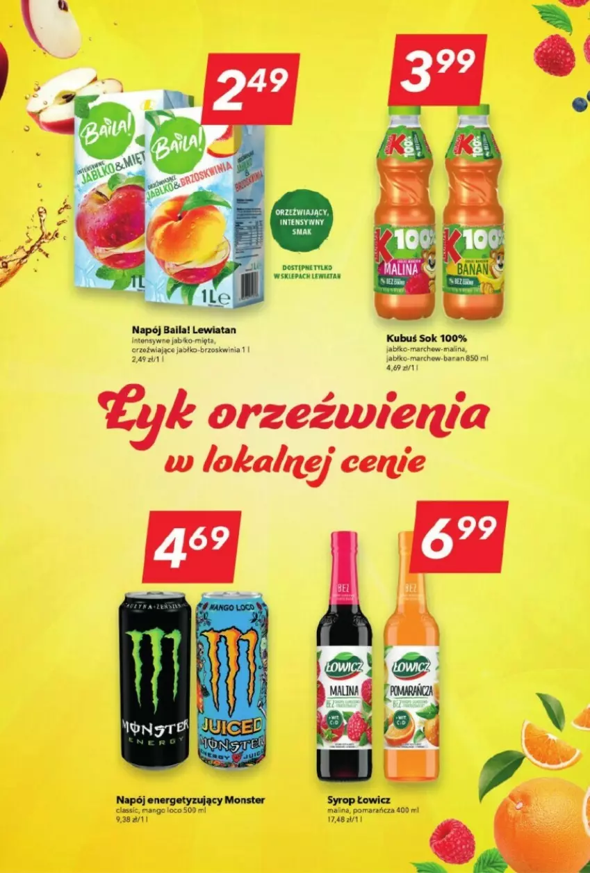 Gazetka promocyjna Lewiatan - ważna 14.09 do 20.09.2023 - strona 3 - produkty: Kubuś, Mango, Mięta, Napój, Sok