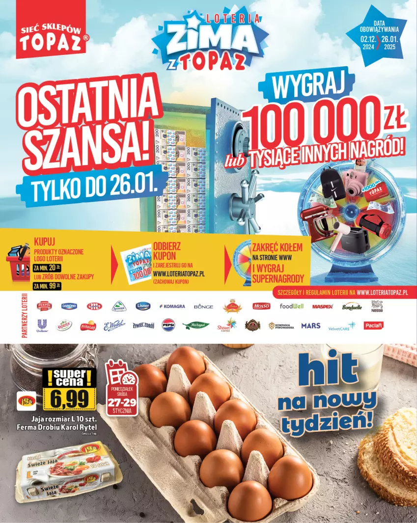 Gazetka promocyjna Topaz - Gazetka - ważna 23.01 do 29.01.2025 - strona 2 - produkty: Jaja, Mars