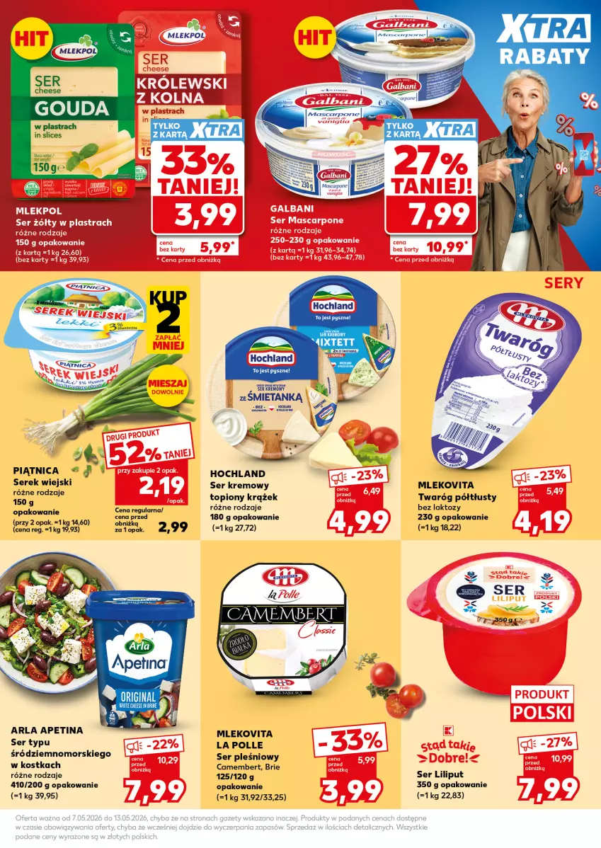 Gazetka promocyjna Kaufland - Mocny Start - ważna 11.05 do 13.05.2026 - strona 23 - produkty: Brie, Camembert, Hochland, Mleko, Mlekovita, Piątnica, Ser, Ser pleśniowy, Serek, Serek wiejski, Top, Twaróg, Twaróg półtłusty