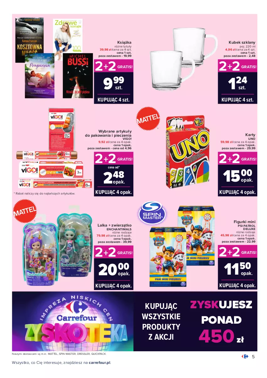 Gazetka promocyjna Carrefour - Gazetka Carrefour Zyskoteka - ważna 19.10 do 24.10.2021 - strona 5 - produkty: Dres, Enchantimals, Gra, Książka, Kubek, Lalka, Mattel, Piec, Psi Patrol