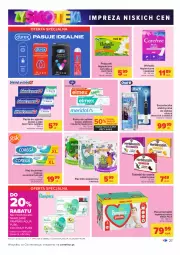 Gazetka promocyjna Carrefour - Gazetka Carrefour Zyskoteka - Gazetka - ważna od 24.10 do 24.10.2021 - strona 27 - produkty: Naturell, Pur, Corega, Palmolive, Pampers, Papier, Tablet, Majtki, Pasta do zębów, Klej, Ręcznik, Chusteczki, Podpaski, Carefree, Pieluchomajtki, Elmex, Colgate, Wkładki, Blend-a-Med, Szczoteczka, Naturella, LG