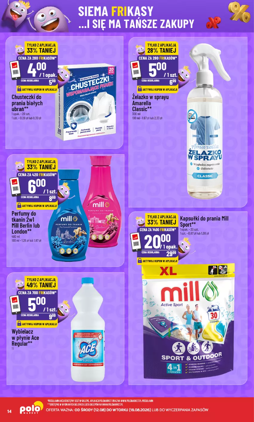 Gazetka promocyjna PoloMarket - Katalog Frikasów od 12.08 - ważna 12.08 do 18.08.2026 - strona 14 - produkty: Chusteczki, Kapsułki do prania, Perfum, Por, Sport