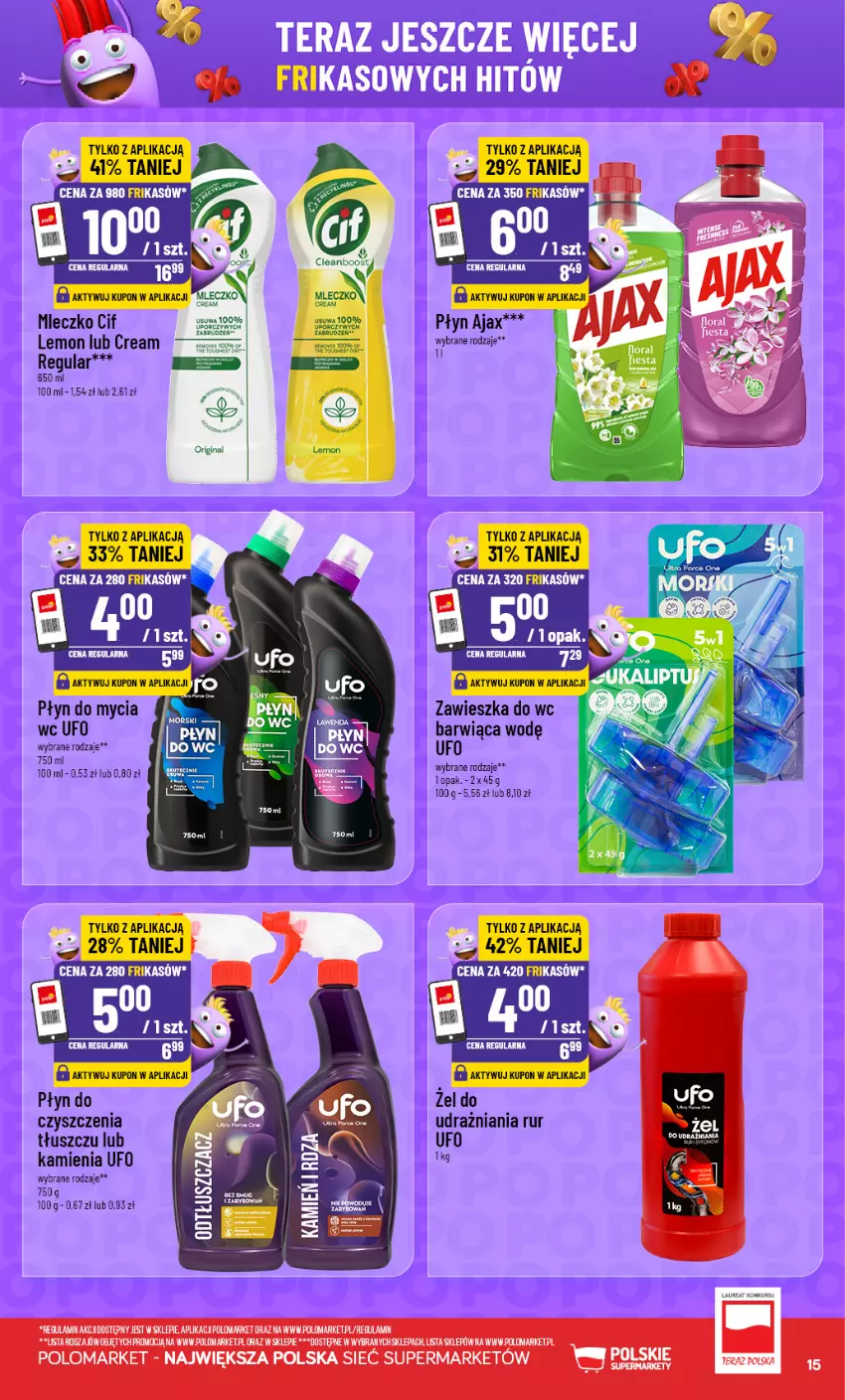 Gazetka promocyjna PoloMarket - Katalog Frikasów od 12.08 - ważna 12.08 do 18.08.2026 - strona 15 - produkty: Ajax, Cif, Mleczko, Płyn do mycia, Tera, Zawieszka do wc