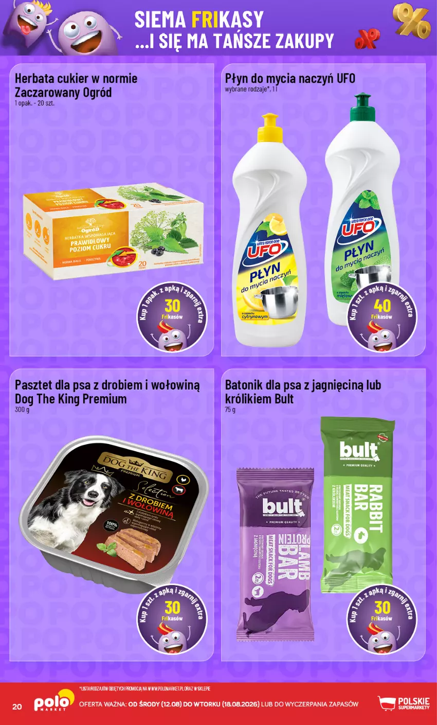 Gazetka promocyjna PoloMarket - Katalog Frikasów od 12.08 - ważna 12.08 do 18.08.2026 - strona 20 - produkty: Baton, Cukier, Do mycia naczyń, Herbata, Królik, Ogród, Pasztet, Płyn do mycia, Płyn do mycia naczyń, Tonik