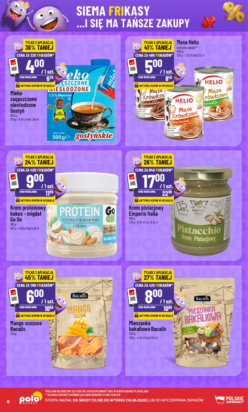 Gazetka promocyjna PoloMarket - Katalog Frikasów od 12.08 - ważna 12.08 do 18.08.2026 - strona 6 - produkty: Helio, Kokos, Krem pistacjowy, Mango, Mango suszone, Mieszanka bakaliowa, Por
