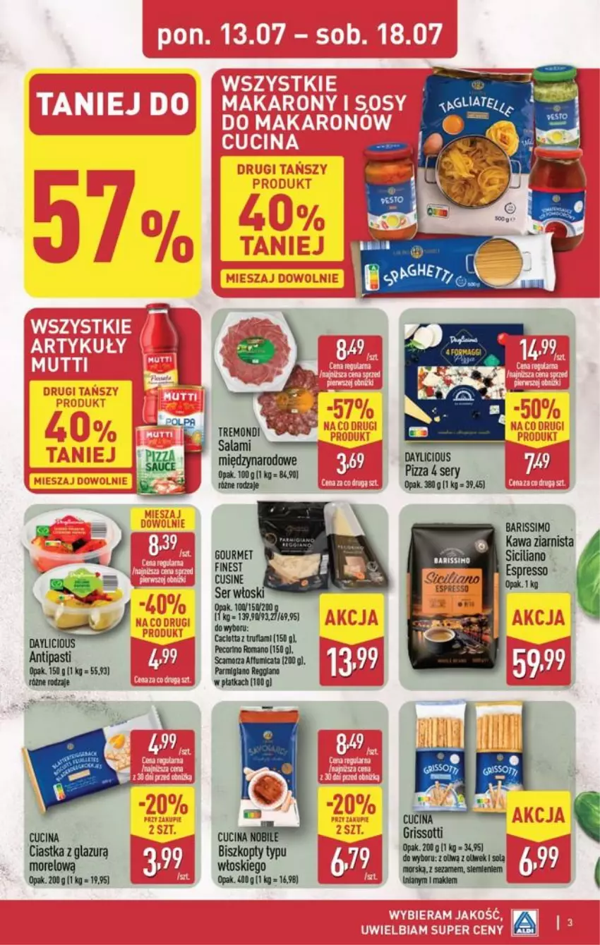 Gazetka promocyjna Aldi - Smakowita podróż do Włoch - ważna 13.07 do 18.07.2026 - strona 3 - produkty: Biszkopty, Ciastka, Lazur, Pizza, Salami, Scamorza, Ser, Sezam