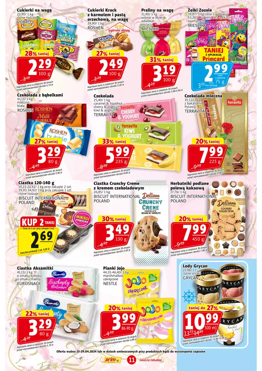 Gazetka promocyjna Prim Market - ważna 23.05 do 29.05.2024 - strona 11 - produkty: Aksam, Ciastka, Cukier, Cukierki, Czekolada, Herbatniki, Kakao, Kiwi, Kokos, Likier, Maliny, Mars, Praliny