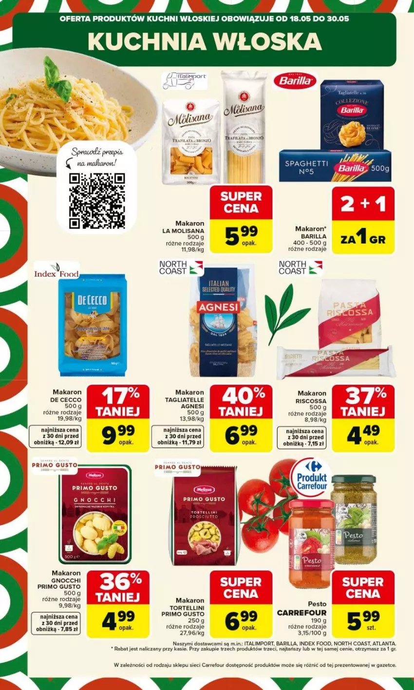 Gazetka promocyjna Carrefour - Gazetka Kuchnia włoska - ważna 18.05 do 30.05.2026 - strona 6 - produkty: Barilla, Fa, Fanta, Gnocchi, Isana, Kuchnia, Makaron, Pesto, Por, Tagliatelle