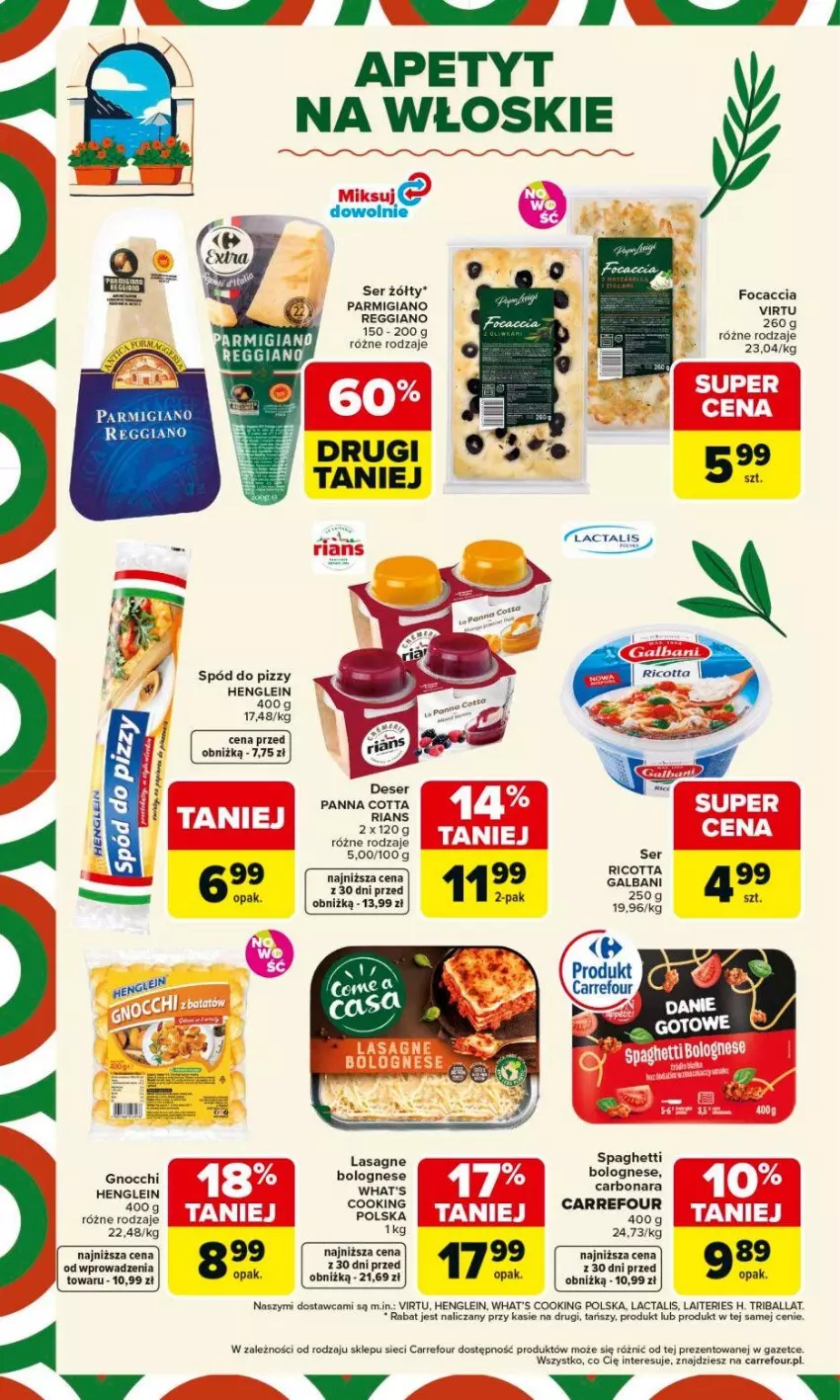 Gazetka promocyjna Carrefour - Gazetka Kuchnia włoska - ważna 18.05 do 30.05.2026 - strona 8 - produkty: Fa, Focaccia, Gnocchi, Lasagne, Panna cotta, Ser, Spód do pizzy, Virtu