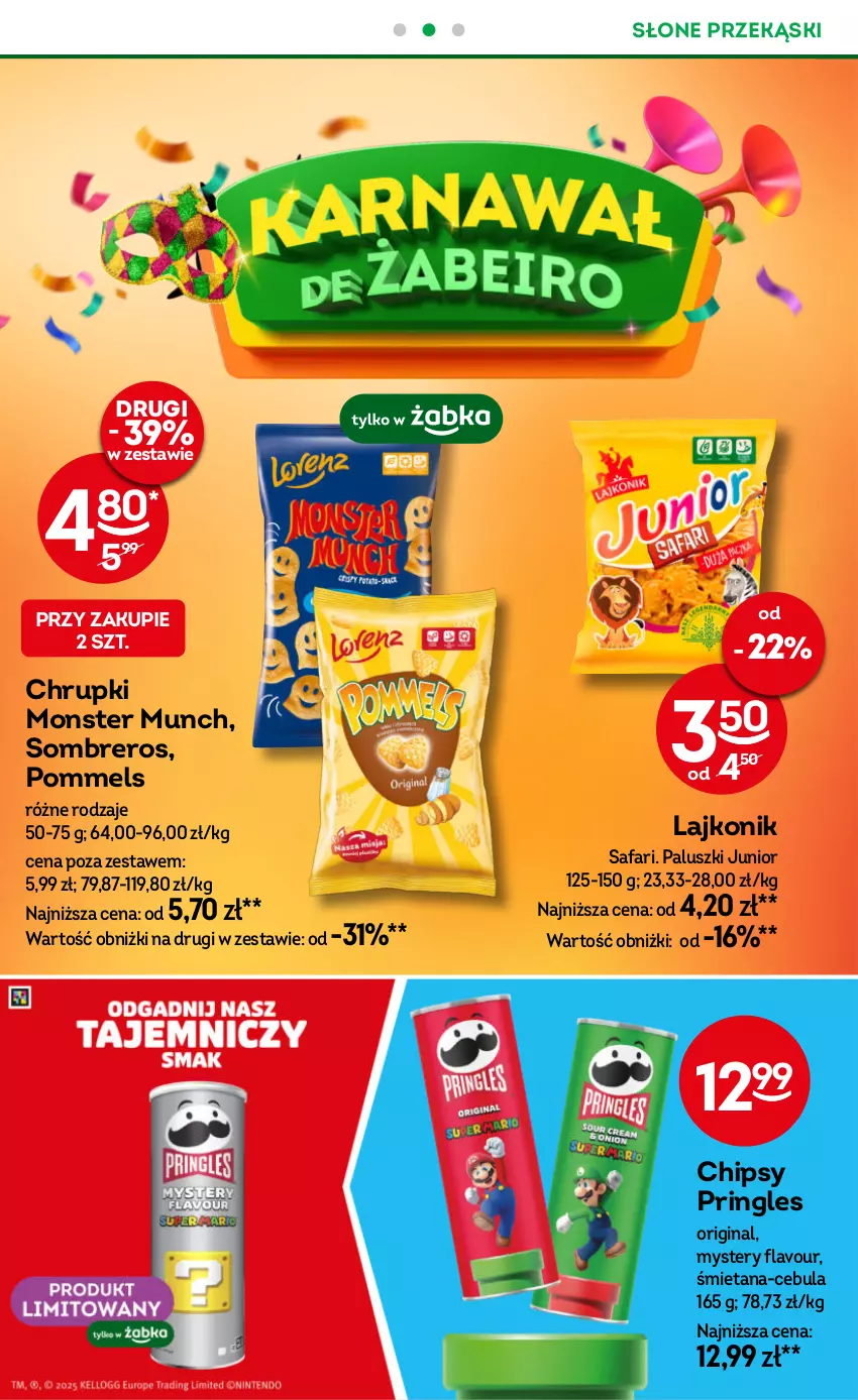 Gazetka promocyjna Żabka - ważna 02.01 do 14.01.2025 - strona 10 - produkty: Cebula, Chipsy, Chrupki, Fa, Gin, Lajkonik, Monster Munch, Pringles