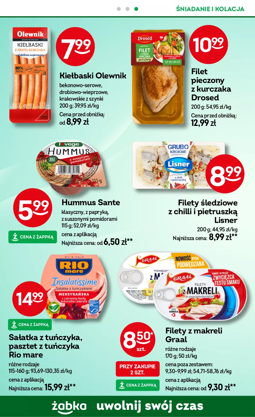 Gazetka promocyjna Żabka - ważna 02.01 do 14.01.2025 - strona 32 - produkty: Beko, Gra, Graal, Hummus, Kurczak, Lisner, Mus, Olewnik, Pasztet, Piec, Rio Mare, Sałat, Sałatka, Sante, Ser, Tuńczyk