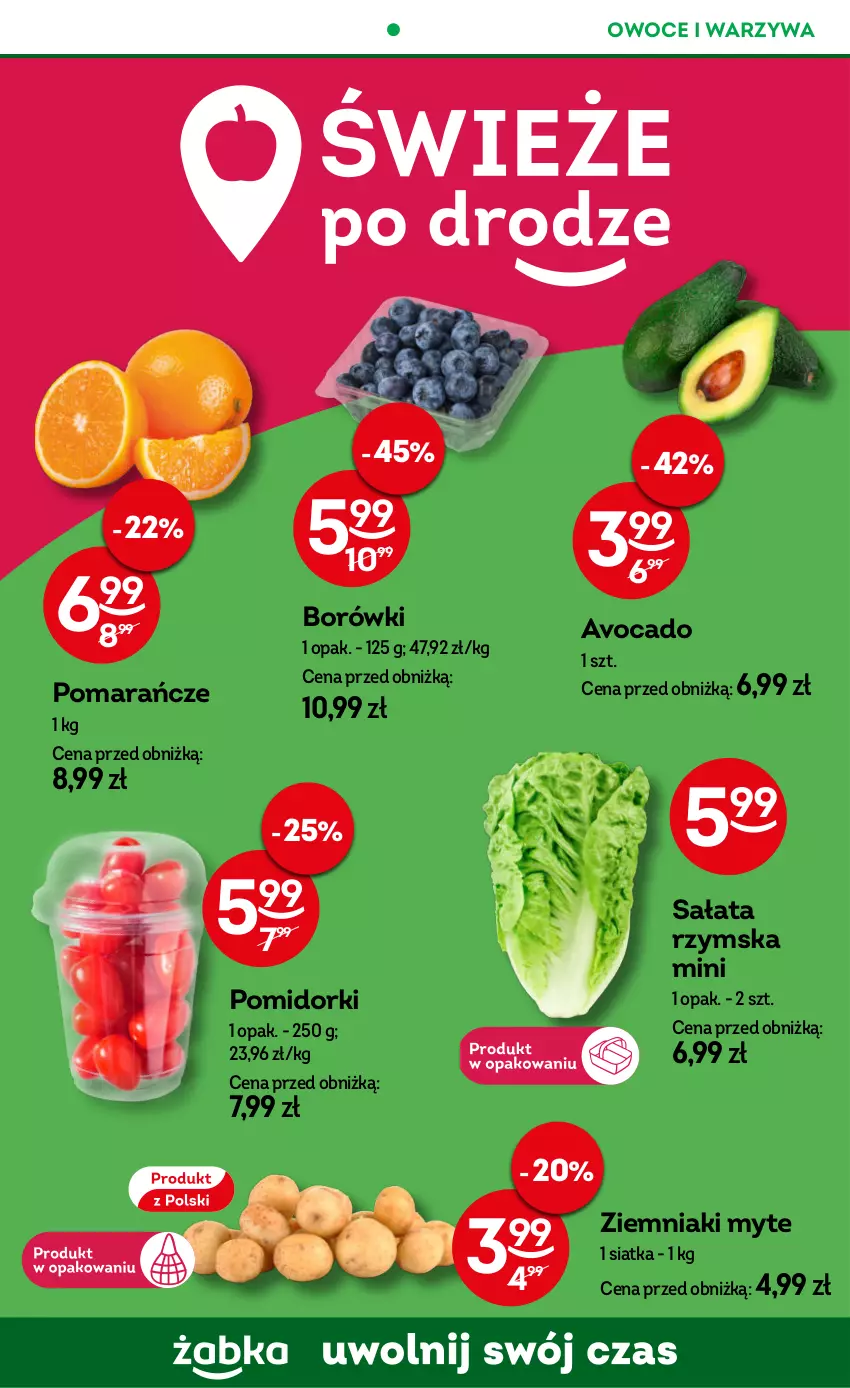 Gazetka promocyjna Żabka - ważna 02.01 do 14.01.2025 - strona 33 - produkty: Avocado, Owoce, Pomarańcze, Pomidorki, Sałat, Siatka, Warzywa, Ziemniaki