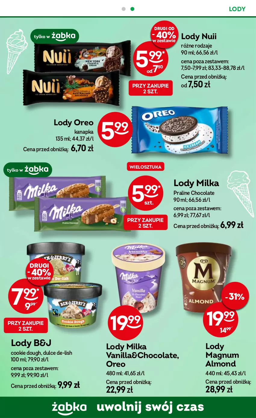 Gazetka promocyjna Żabka - ważna 02.01 do 14.01.2025 - strona 47 - produkty: Lody, Milka, Oreo