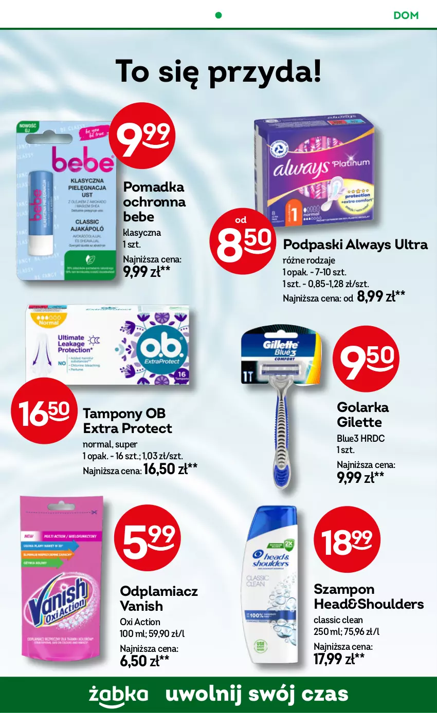 Gazetka promocyjna Żabka - ważna 02.01 do 14.01.2025 - strona 48 - produkty: Always, Always Ultra, Golarka, Odplamiacz, Podpaski, Szampon, Tampony, Vanish