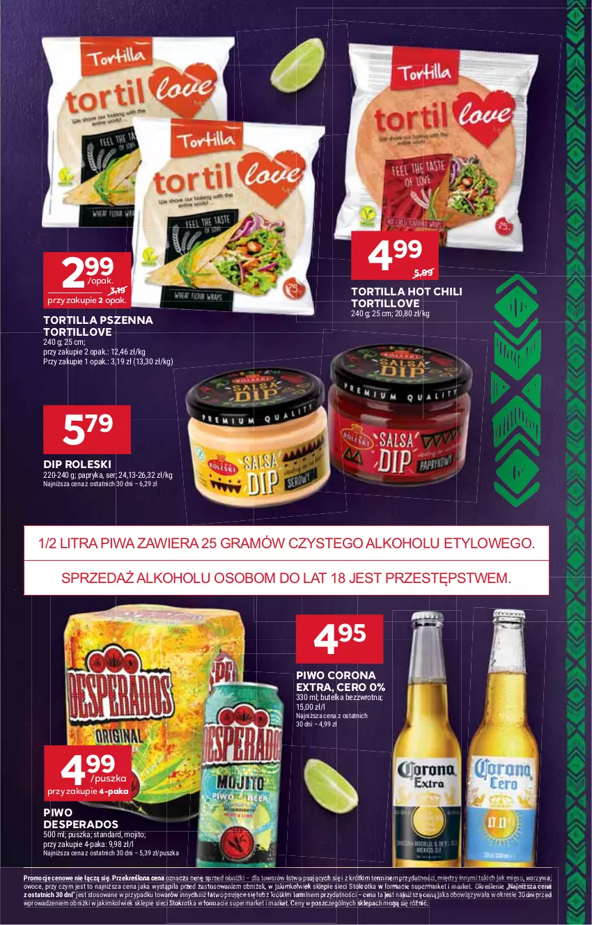 Gazetka promocyjna Stokrotka - Market - ważna 30.10 do 05.11.2025 - strona 15 - produkty: Corona Extra, Desperados, Gra, Mięso, Owoce, Papryka, Piwa, Piwo, Ser, Tortilla, Warzywa