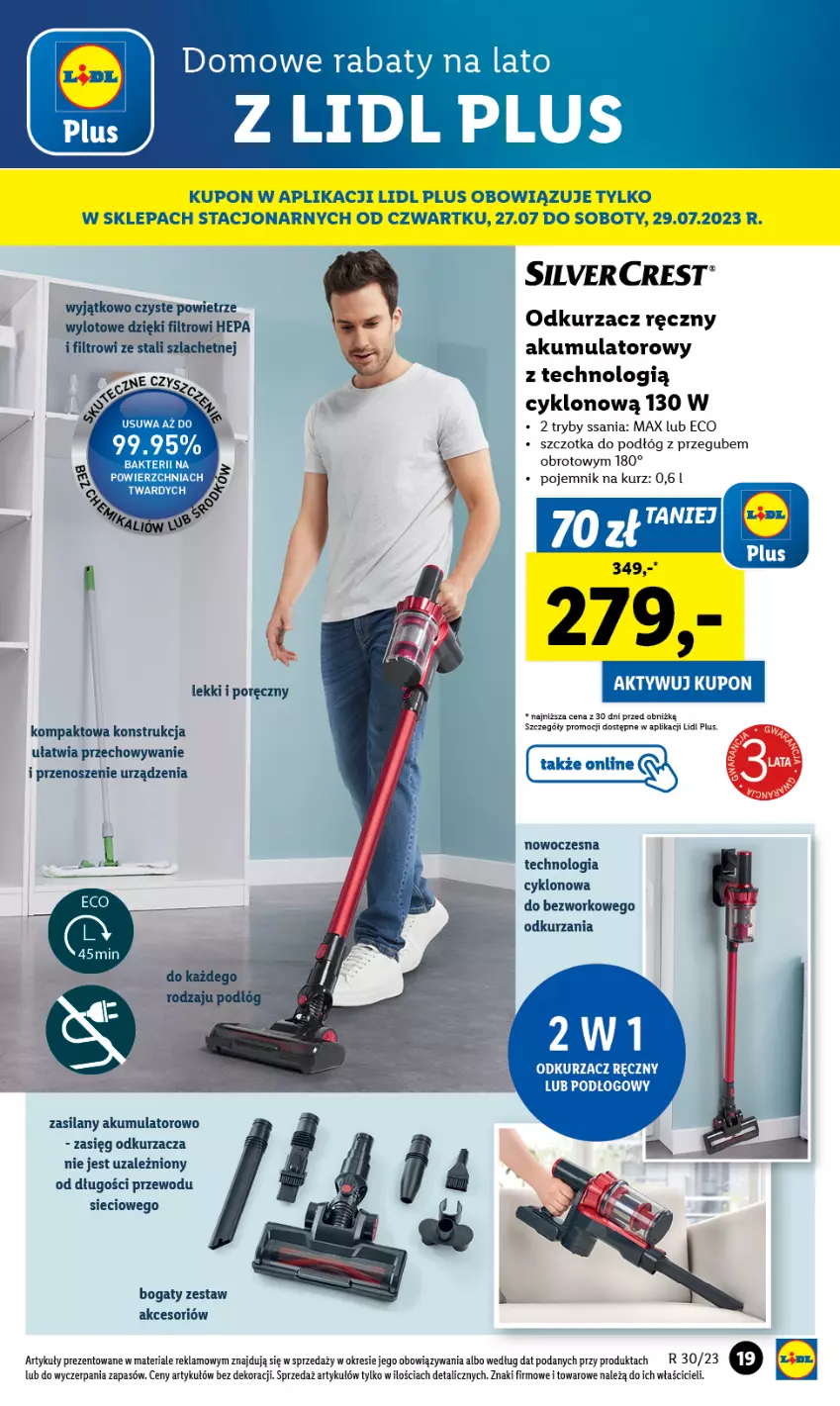 Gazetka promocyjna Lidl - GAZETKA - ważna 24.07 do 29.07.2023 - strona 21 - produkty: Akumulator, Odkurzacz, Pojemnik, Por, Silan, Silvercrest, Szczotka