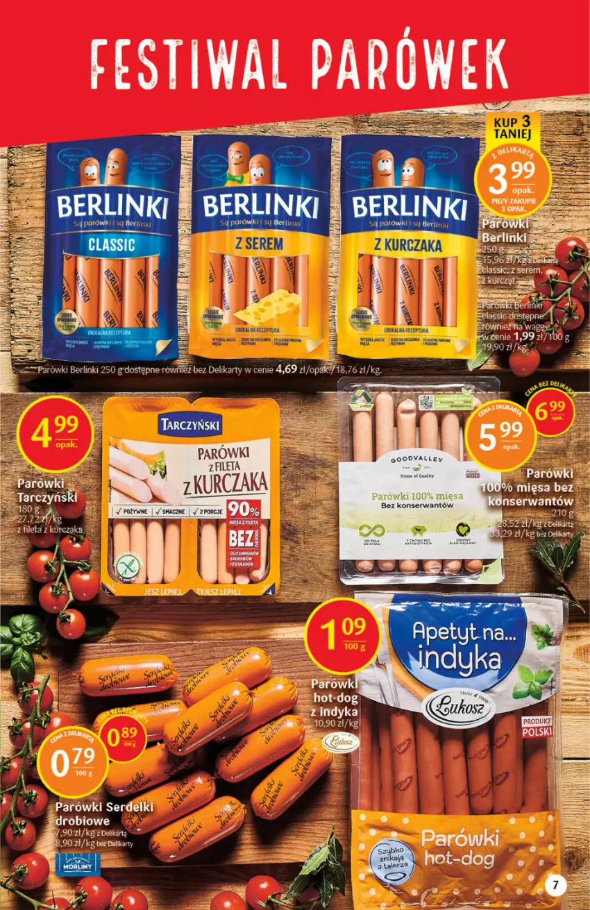 Gazetka promocyjna Delikatesy Centrum - Gazetka DC01 n.fresh - ważna 05.01 do 12.01.2022 - strona 7 - produkty: Berlinki, Mus, Parówki, Ser, Serdelki