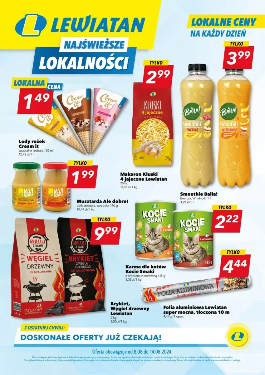 Gazetka promocyjna Lewiatan - ważna 08.08 do 14.08.2024 - strona 2 - produkty: Koc, Makaron, Mus, Musztarda, Smoothie