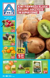 Gazetka promocyjna Aldi - Farmer ALDIK poleca świeże owoce i warzywa - Gazetka - ważna od 10.08 do 10.08.2024 - strona 1 - produkty: Mandarynki, Cebula, Kiwi, Pomidory