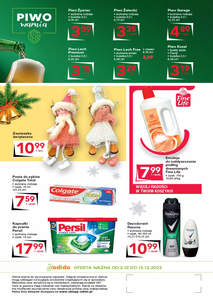 Gazetka promocyjna Odido - Gazetka - ważna 02.12 do 15.12.2022 - strona 8 - produkty: Dezodorant, Emulsja, Kozel, Pasta do zębów, Persil, Piwo, Rexona