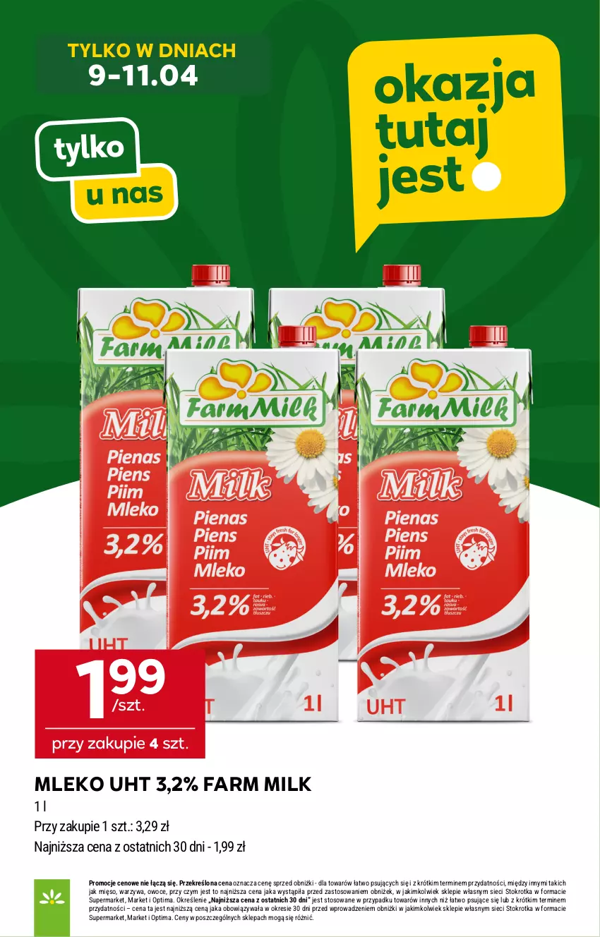 Gazetka promocyjna Stokrotka - Market - ważna 09.04 do 15.04.2026 - strona 10 - produkty: Fa, Farm Milk, Mięso, Mleko, Optima, Owoce, Warzywa