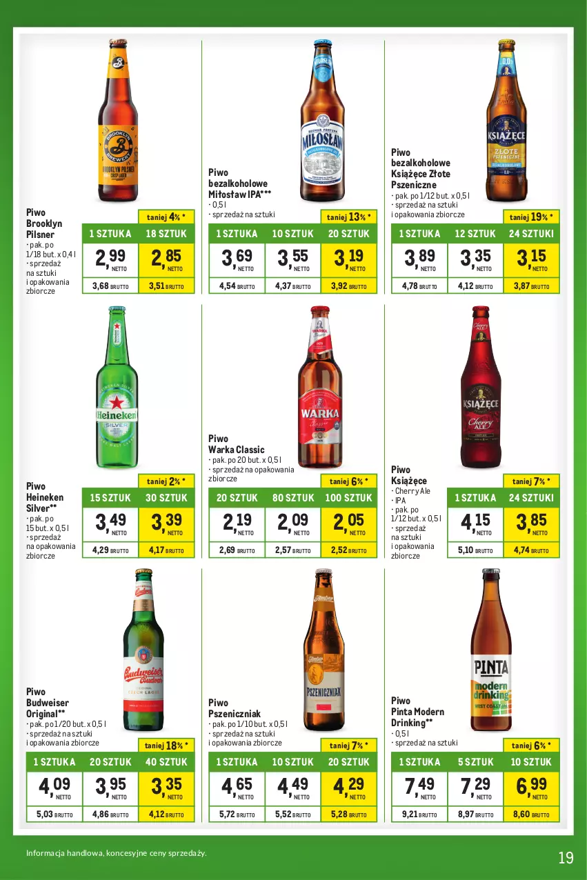 Gazetka promocyjna Makro - Kupujesz więcej płacisz mniej - oferta z alkoholem - ważna 23.01 do 19.02.2024 - strona 19 - produkty: Gin, Heineken, Książęce, Piwo, Ser, Warka