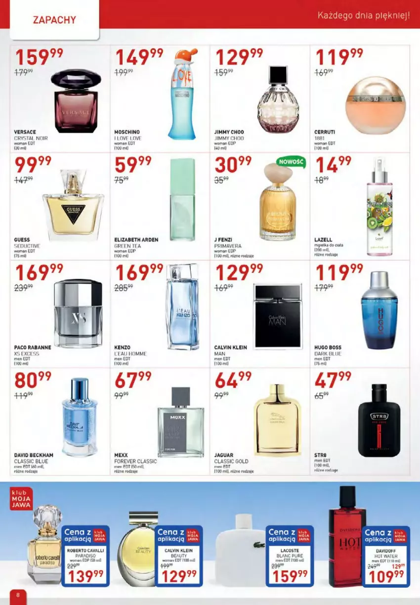 Gazetka promocyjna DrogerieJawa - Prospekte - ważna 02.06 do 30.06.2021 - strona 8 - produkty: Calvin Klein, Cerruti, Davidoff, Elizabeth Arden, Fa, Gry, Hugo Boss, Jaguar, Lacoste, Lazell, LG, Mexx, Moschino, Paco Rabanne, Prima, Primavera, Pur, Str8, Versace