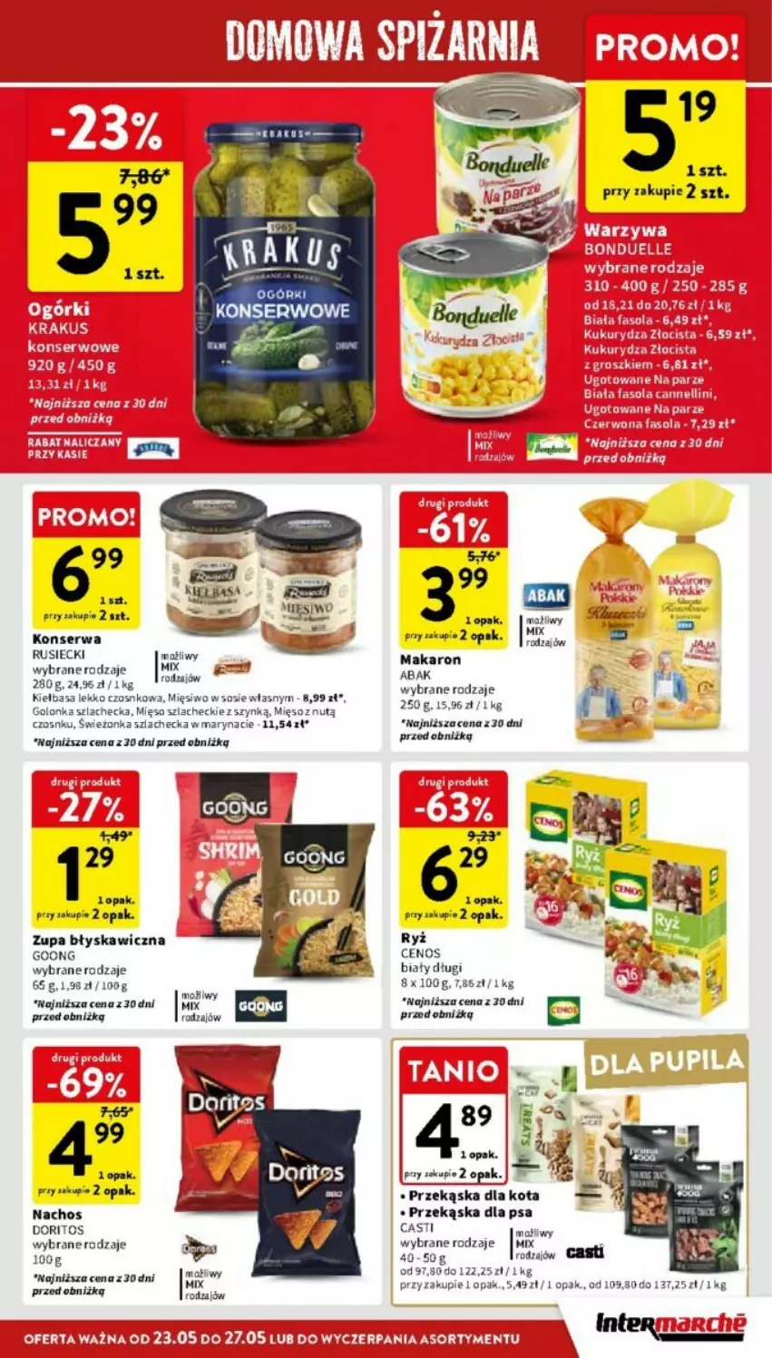 Gazetka promocyjna Intermarche - ważna 22.05 do 27.05.2024 - strona 27 - produkty: Cenos, Kiełbasa, Makaron, Mięso, Ryż, Ser, Sos, Zupa