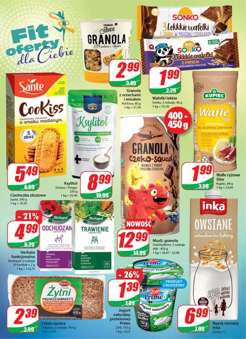 Gazetka promocyjna Dino - Gazetka - ważna 05.01 do 11.01.2022 - strona 5 - produkty: Gra, Granola, Ksylitol, Mus, Sante, Sonko