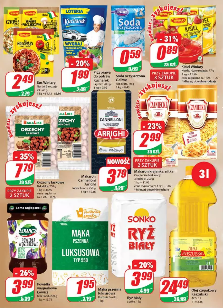 Gazetka promocyjna Dino - Gazetka - ważna 05.01 do 11.01.2022 - strona 6 - produkty: Gin, Kucharek, Kuchnia, LG, Mąka, Mąka pszenna, Makaron, Olej, Olej rzepakowy, Piec, Prymat, Ryż, Ryż biały, Ser, Sonko, Sos, Winiary