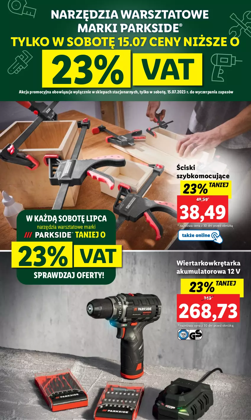 Gazetka promocyjna Lidl - GAZETKA - ważna 10.07 do 15.07.2023 - strona 48 - produkty: Akumulator, Parkside, Tarka, Wiertarkowkrętarka, Wkręt, Wkrętarka