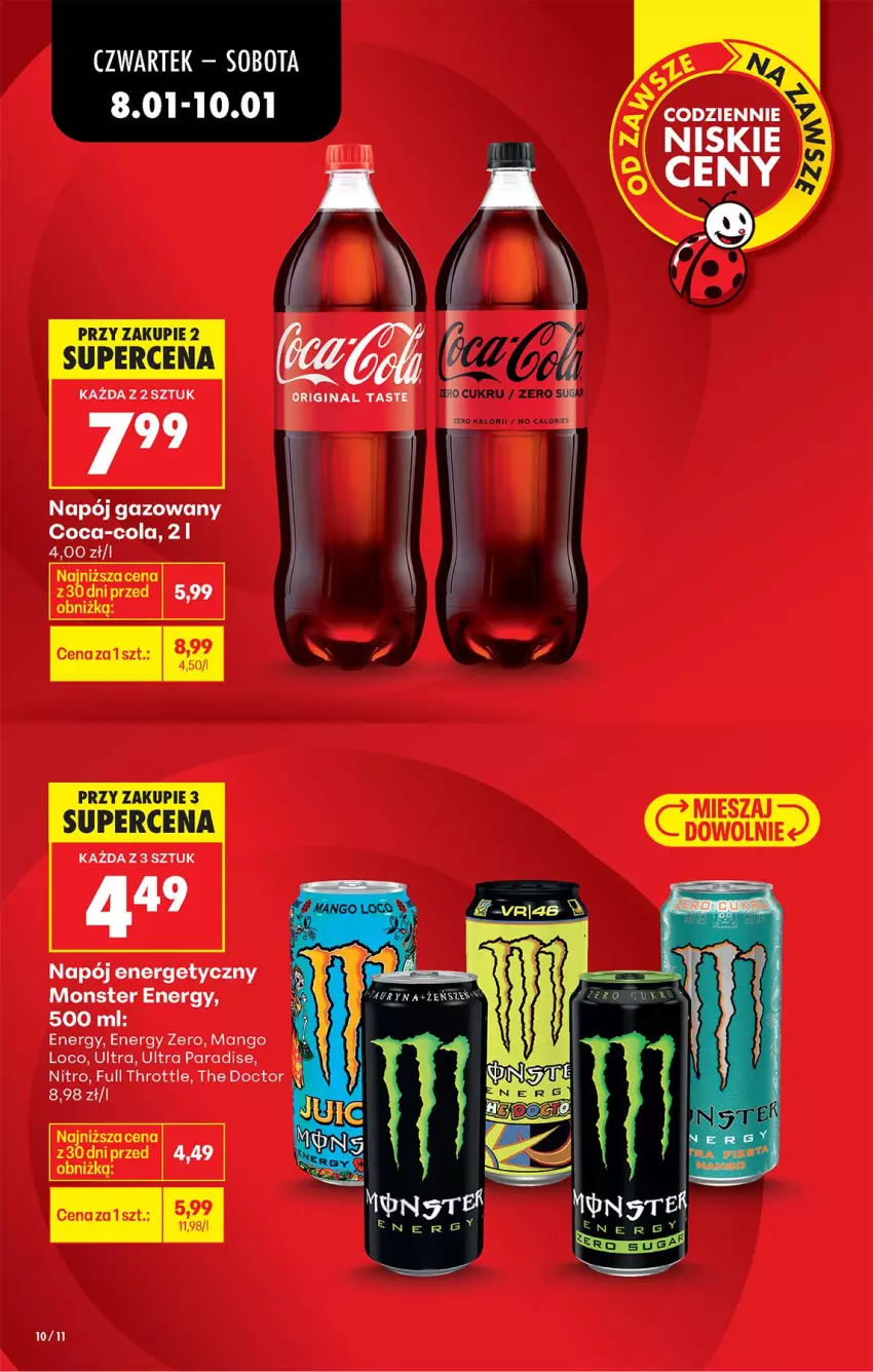 Gazetka promocyjna Biedronka - Gazetka - ważna 08.01 do 15.01.2026 - strona 12 - produkty: Coca-Cola, Full Throttle, Mango, Napój, Napój energetyczny, Napój gazowany